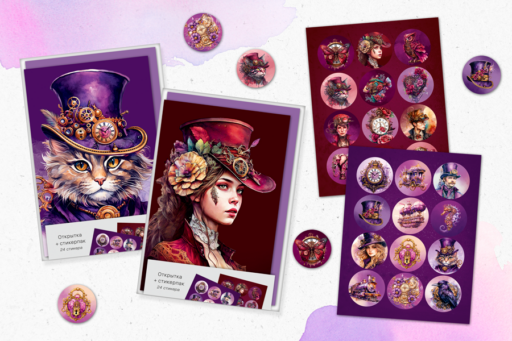 Фантастическая коллекция открыток со стикерами